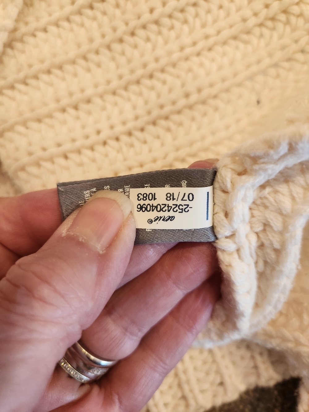 aerie Cream Lace-Up V-Neck Sweater With Navy Ties Size M Super Soft Boxy Fit - Picture 12 of 13
